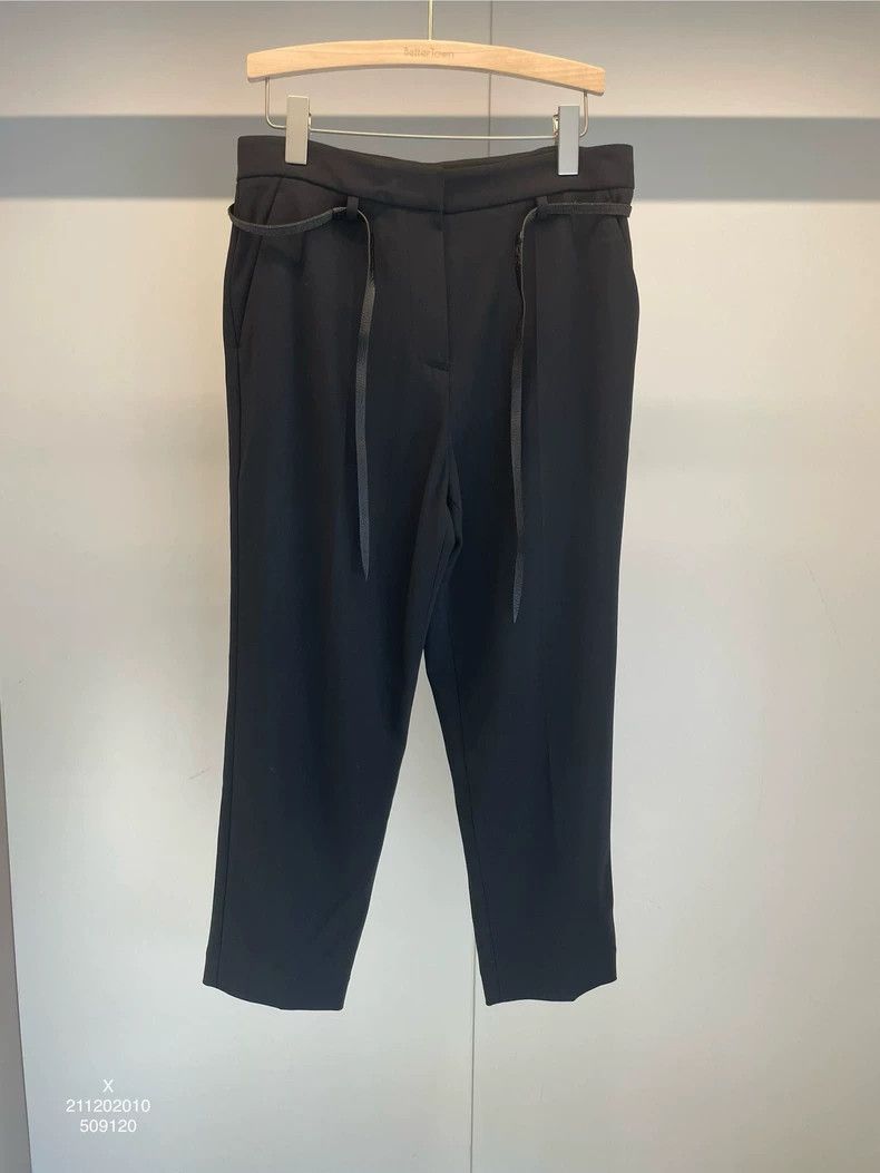Brunello Cucinelli Brunello Cucinelli Black Beaded Wool Pants - dmc Size US 36 / EU 52 - 1 Thumbnail