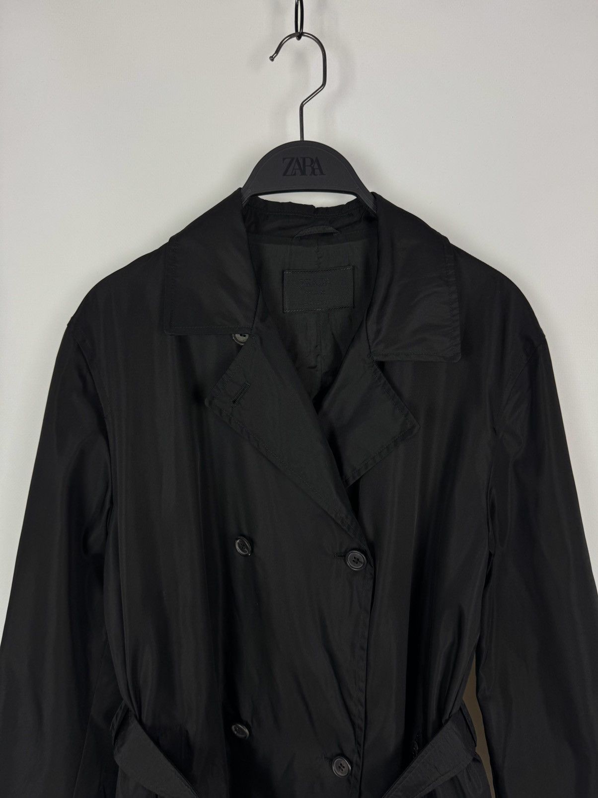Prada Prada Milano Nylon Black Midi Women’s Trench Coat Size S / US 4 / IT 40 - 4 Thumbnail