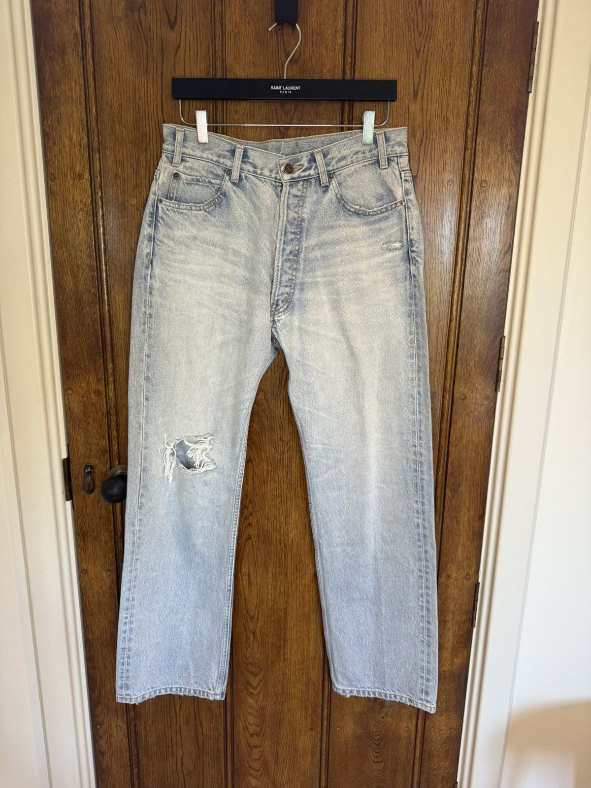 Celine $1.3k SS25 Celine knee rip Wesley jeans breezy point Hedi 30 Size US 30 / EU 46 - 3 Thumbnail