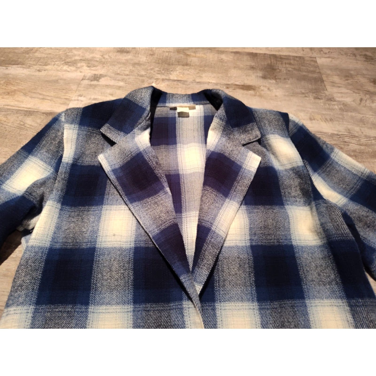 Vintage VINTAGE Susan Neal Plaid Blazer Coat Women's Medium Blue Fleece 100% Acrylic Shoulder Pads Casual Formal 90s Style Size M / US 6-8 / IT 42-44 - 4 Thumbnail