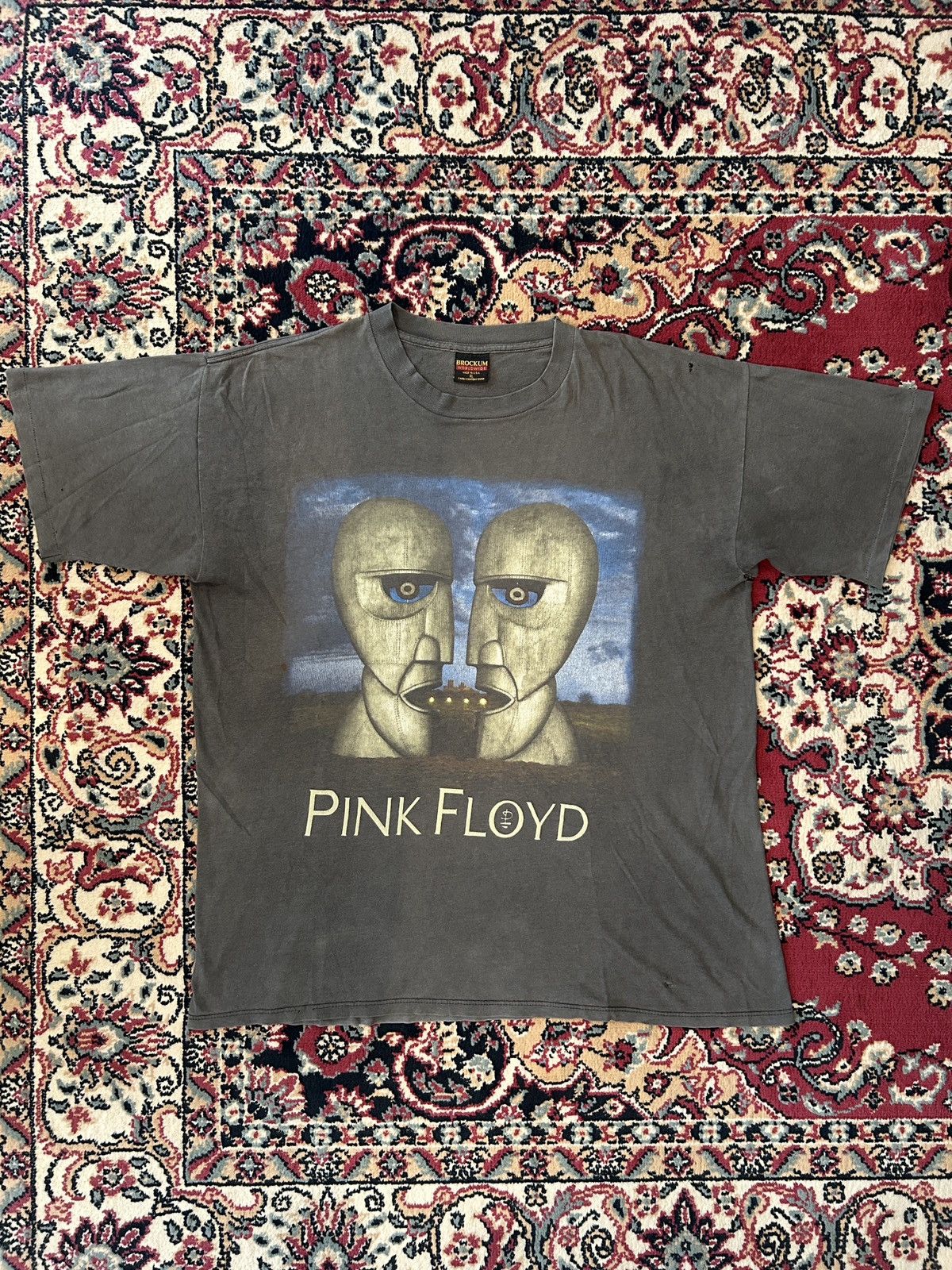 image of Band Tees x Vintage Faded Pink Floyd Division Bell 1994 Brockum in Black, Men's (Size XL)