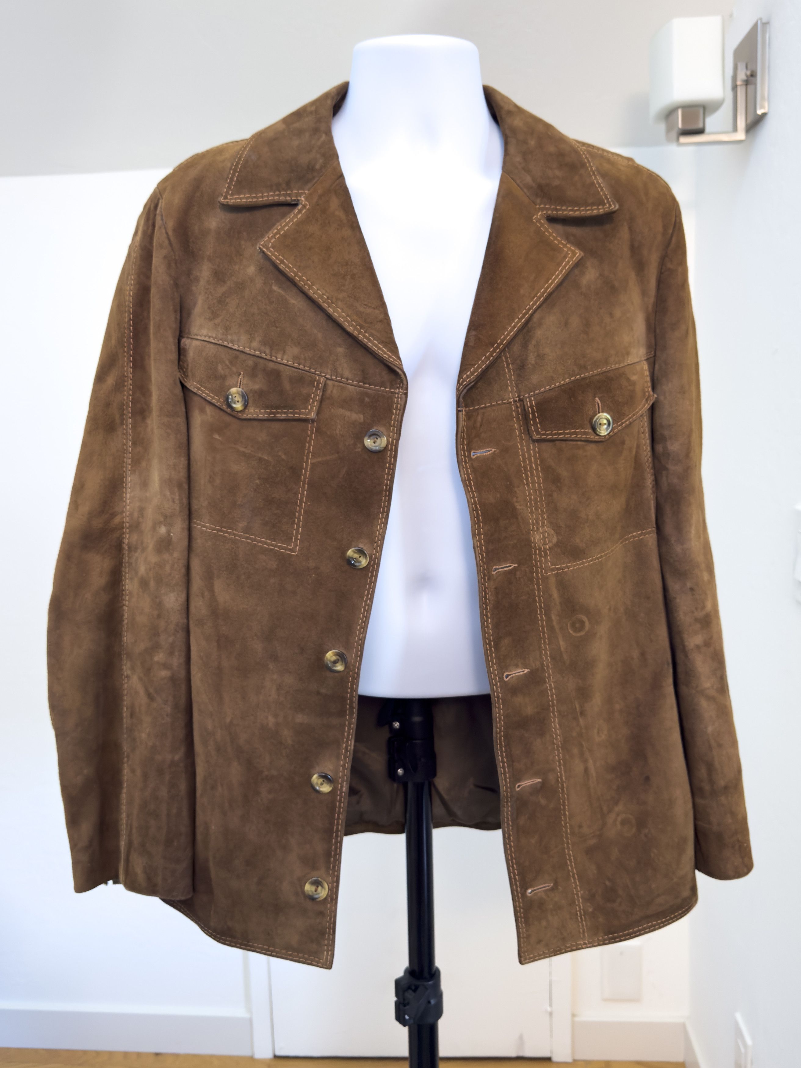 Other Vintage Brown Suede Leather Field Jacket Italy Sourced Size US M / EU 48-50 / 2 - 1 Thumbnail