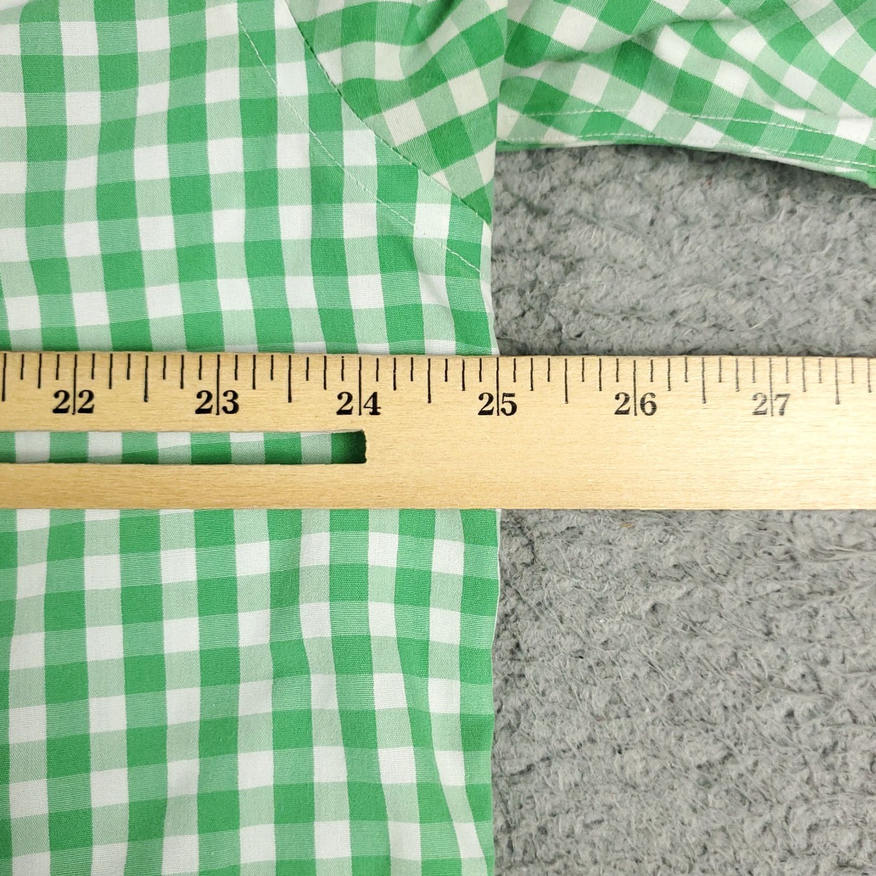 Brooks Brothers VINTAGE BROOKS BROTHERS Shirt Mens Large Green Check Casual Button Up Short Sleeve Size US L / EU 52-54 / 3 - 5 Thumbnail