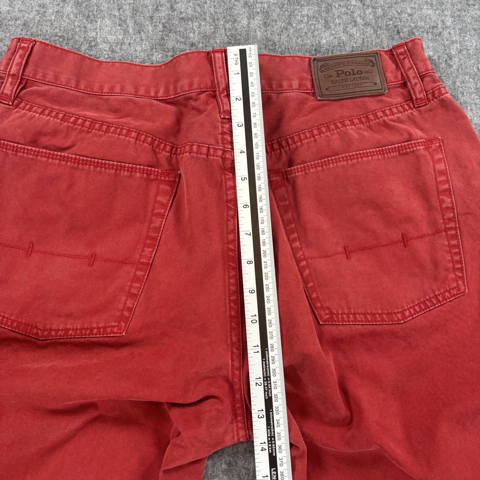 Polo Ralph Lauren Polo Ralph Lauren Red Dungarees Pants 35x32 Straight Leg Size US 35 - 13 Thumbnail
