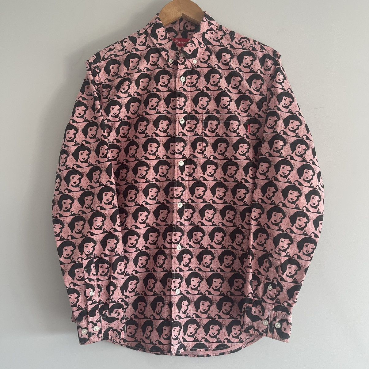 image of Disney Snow White Oxford Button Up in Pink, Men's (Size Medium)