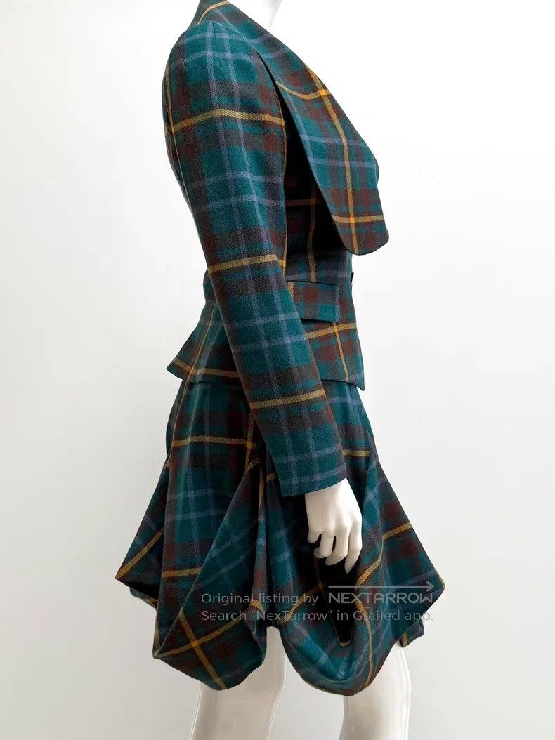 Vivienne Westwood Vivienne Westwood Blue-green checkered suit, heart-neck as Size L / US 10 / IT 46 - 6 Thumbnail