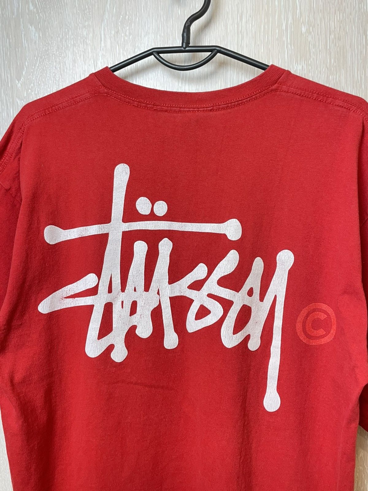Stussy Vintage Stussy Big Logo Distressed Red T-Shirt Size US XL / EU 56 / 4 - 2 Thumbnail