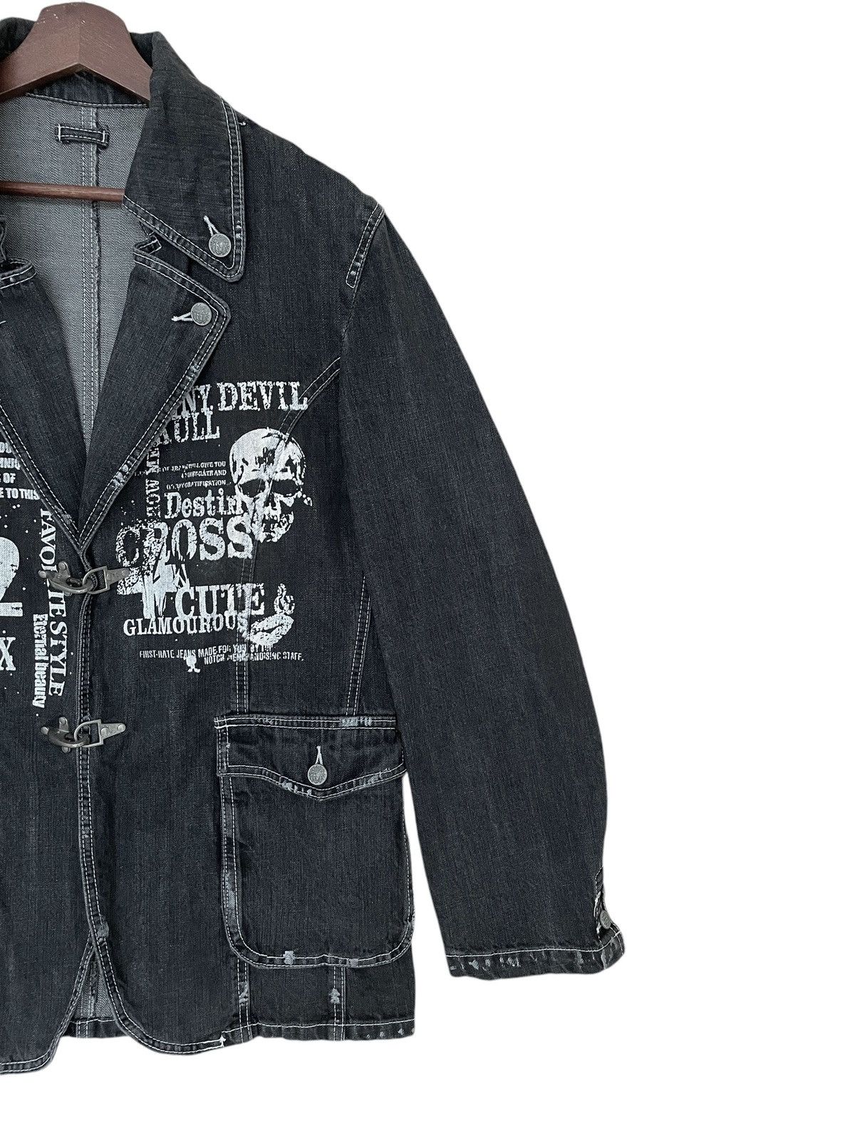 If Six Was Nine × Japanese Brand × Le Grande Bleu (L.G.B.) Vintage Japanese Brand Archive Skull Punk Denim Jacket 2000s Size US L / EU 52-54 / 3 - 6 Thumbnail