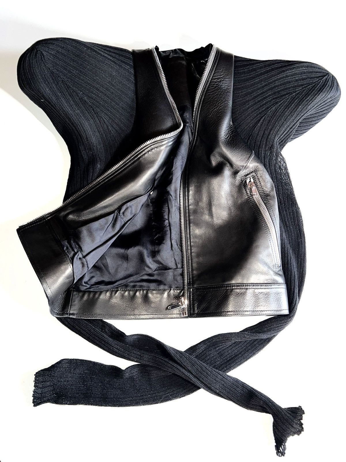Rick Owens PHLEGETHON SS21 Calf leather Big shoulder Biker Jacket Size S / US 4 / IT 40 - 13 Thumbnail