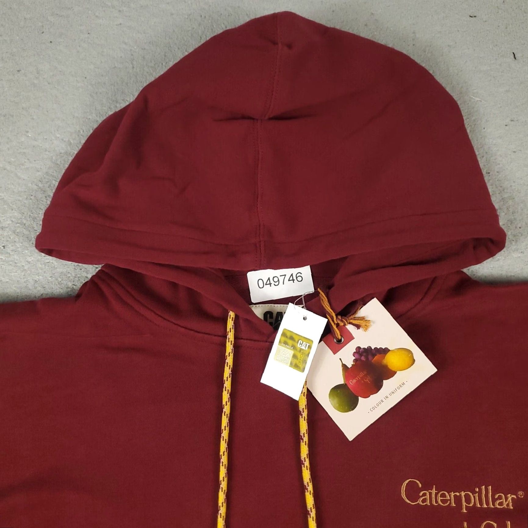 Vintage CAT Hoodie Mens XL Red Solid Pullover Sweatshirt with Logo - Classic Outdoor Size US XL / EU 56 / 4 - 2 Thumbnail