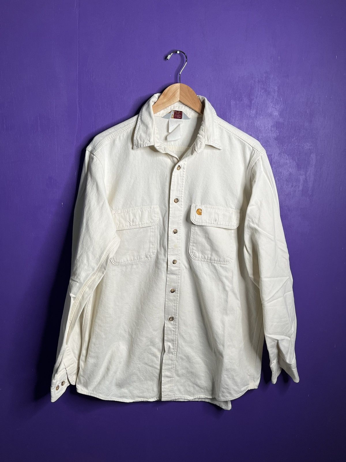 Vintage 90s Carhartt essential white button up