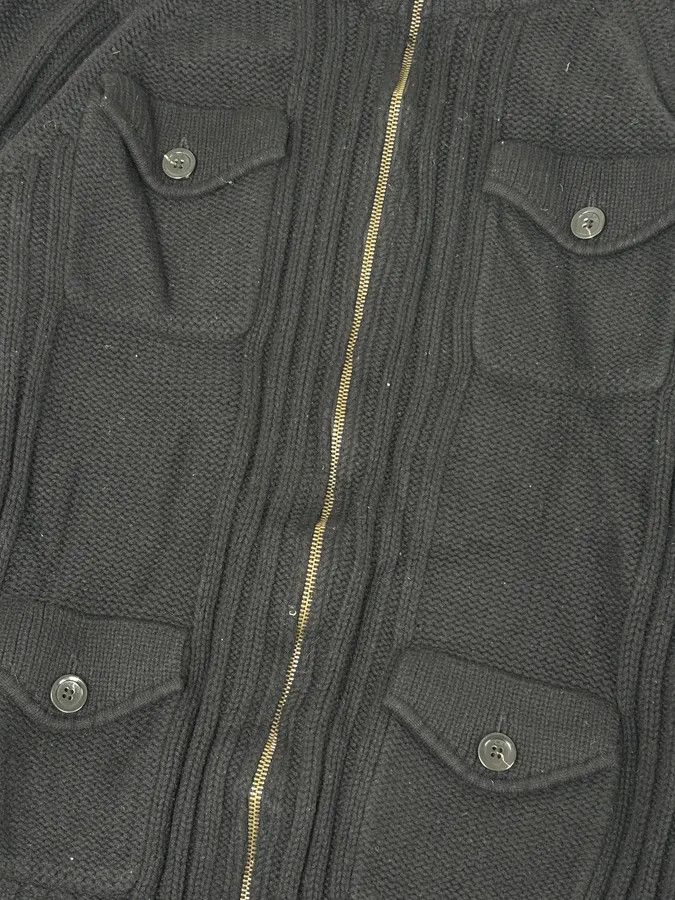 Just Cavalli 2010s Cavalli Black Wool Multi-Pocket Cargo Zip-up Sweater Size US L / EU 52-54 / 3 - 9 Thumbnail