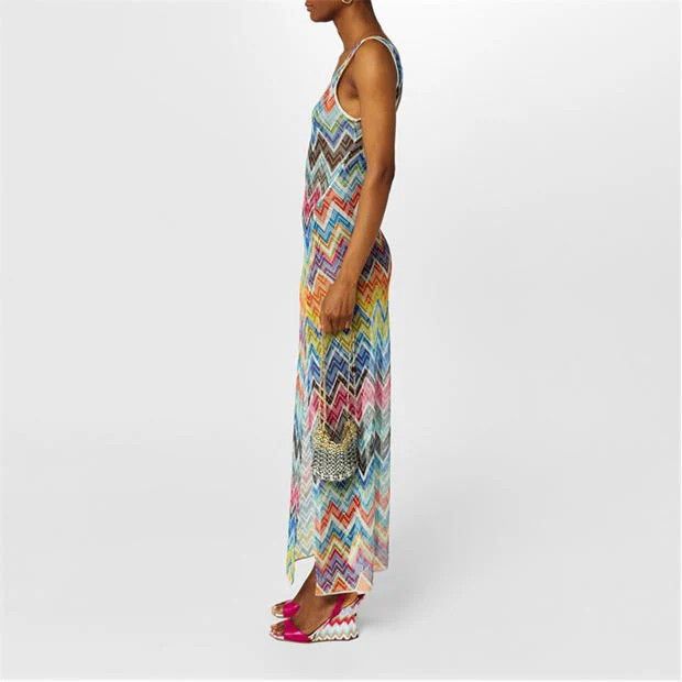 Missoni o1g2r1mq1124 Zigzag Long Dresse in Multicolor Size S / US 4 / IT 40 - 5 Thumbnail