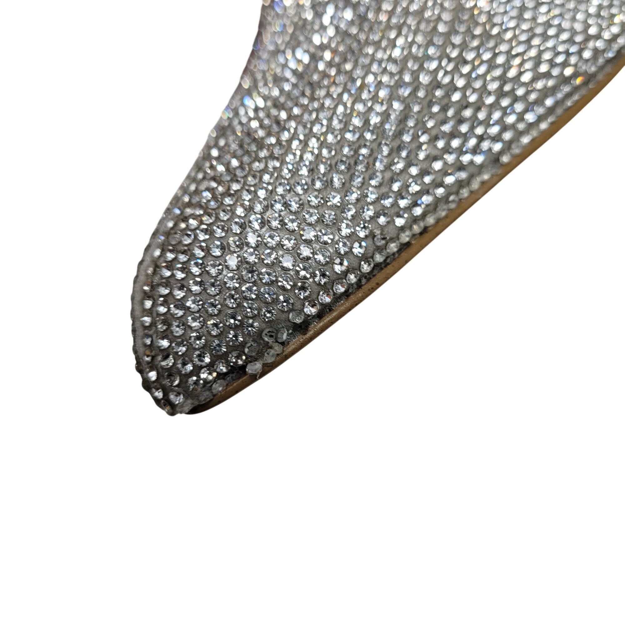 Designer Gianni Bini Womens Silver Rhinestone Cowboy Boots 7.5 Stilet Size US 7.5 / IT 37.5 - 5 Thumbnail