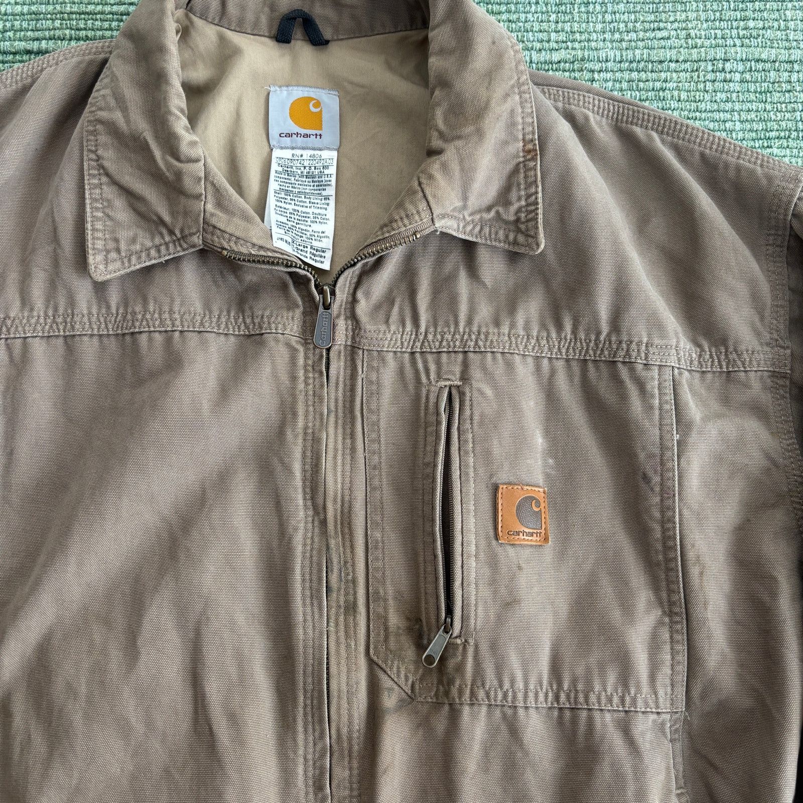 Carhartt × Vintage Vintage 2000s tan cotton Carhartt zip up work jacket size xl Size US XL / EU 56 / 4 - 2 Thumbnail