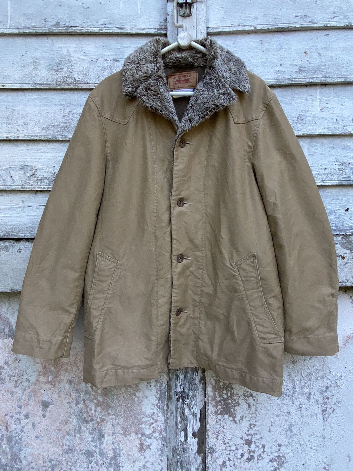 Levi's Levis Sherpa Lining Heavy Duty Cotton Jacket Size US L / EU 52-54 / 3 - 1 Thumbnail