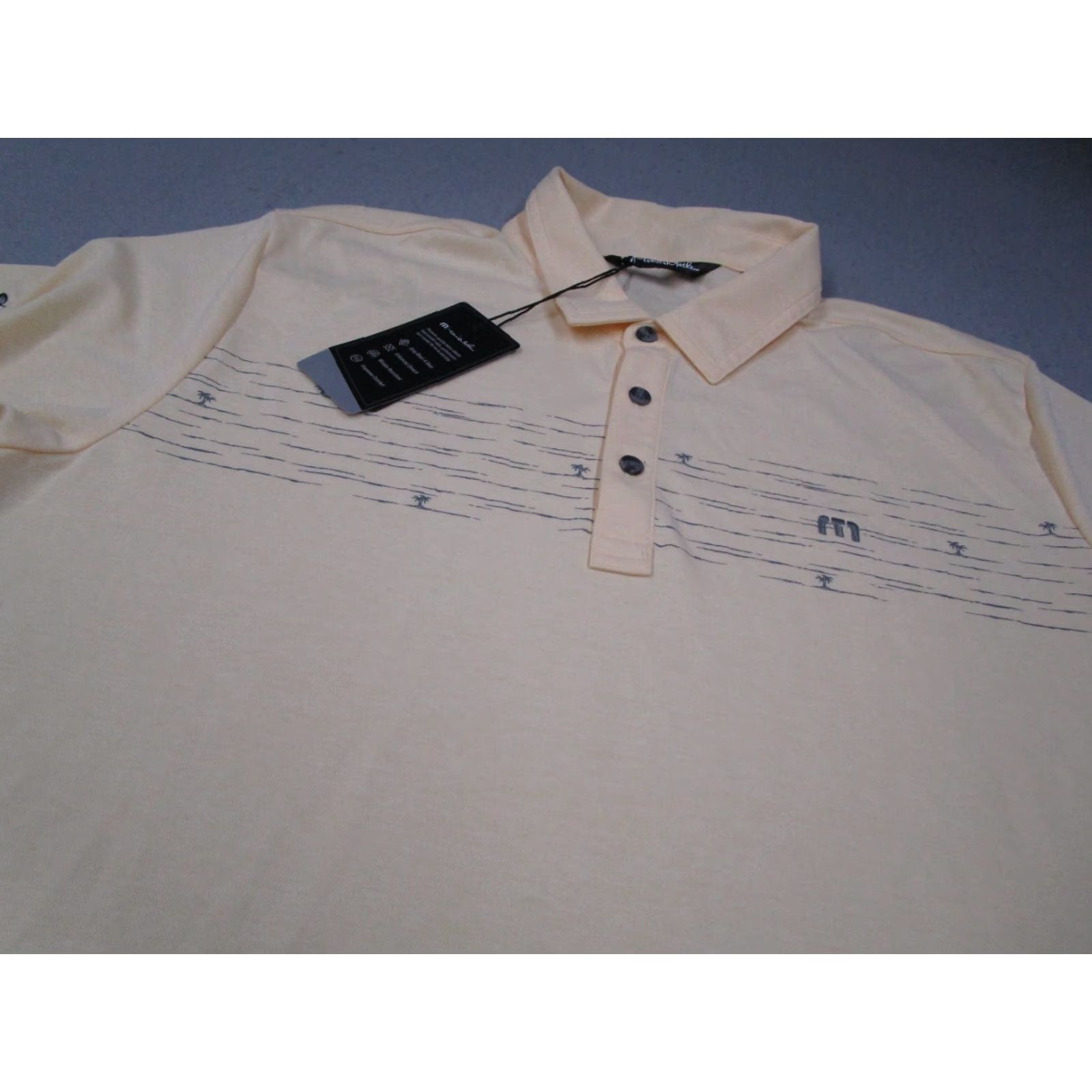 TravisMathew Travis Mathew Polo Shirt Mens Extra Large Yellow Pit Boss Pima Logo Golf Size US XL / EU 56 / 4 - 2 Thumbnail
