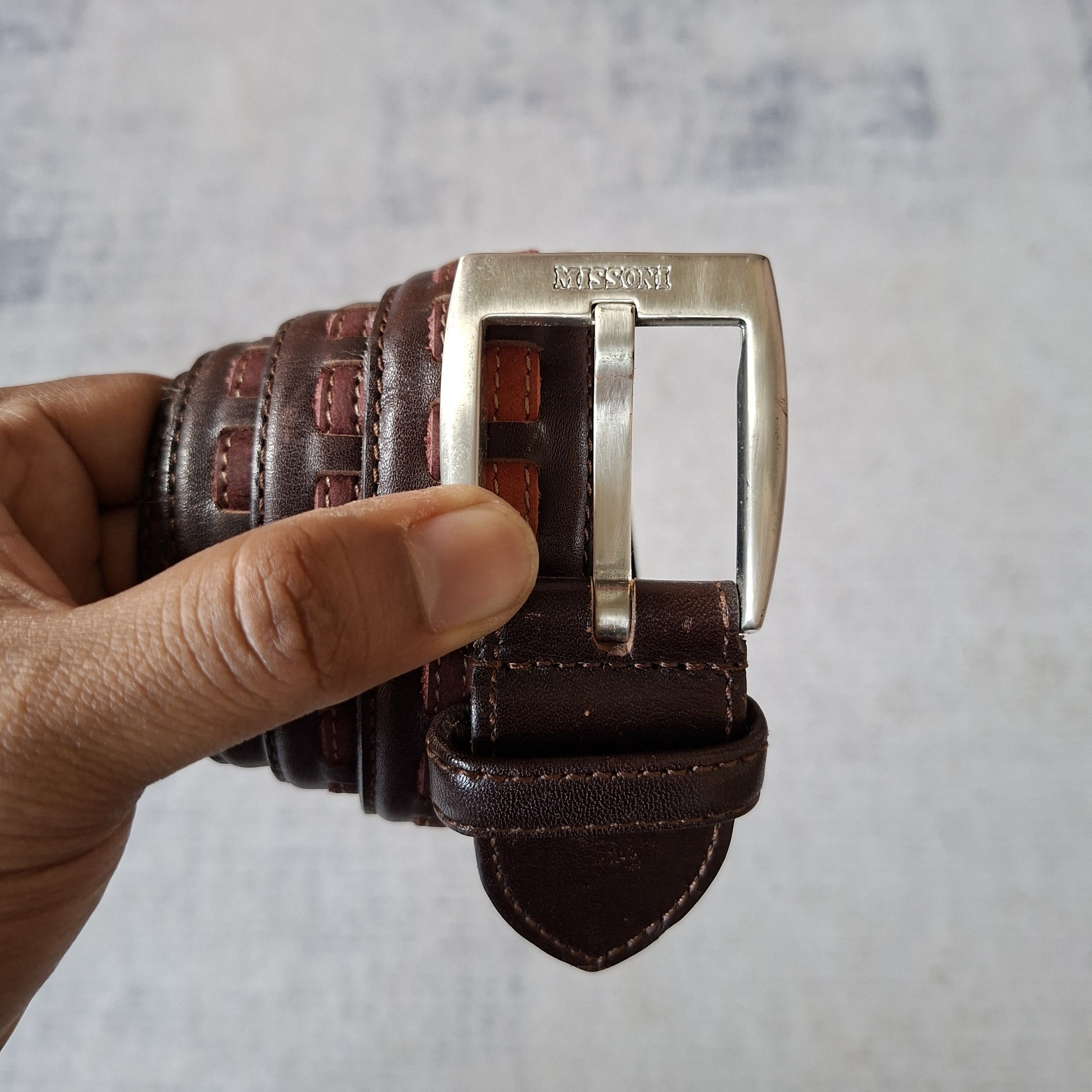 Missoni 🧩 Vintage missoni crafted design leather belt Size ONE SIZE - 3 Thumbnail