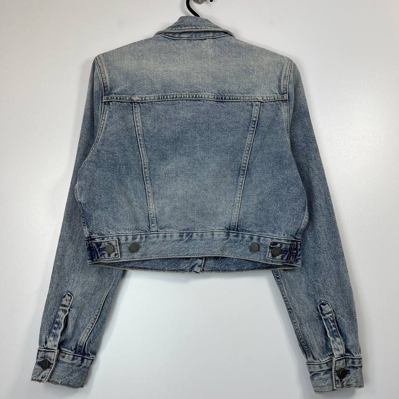 Allsaints AllSaints Womens Cropped Denim Jacket Blue Acid Wash Size M Size US M / EU 48-50 / 2 - 8 Thumbnail