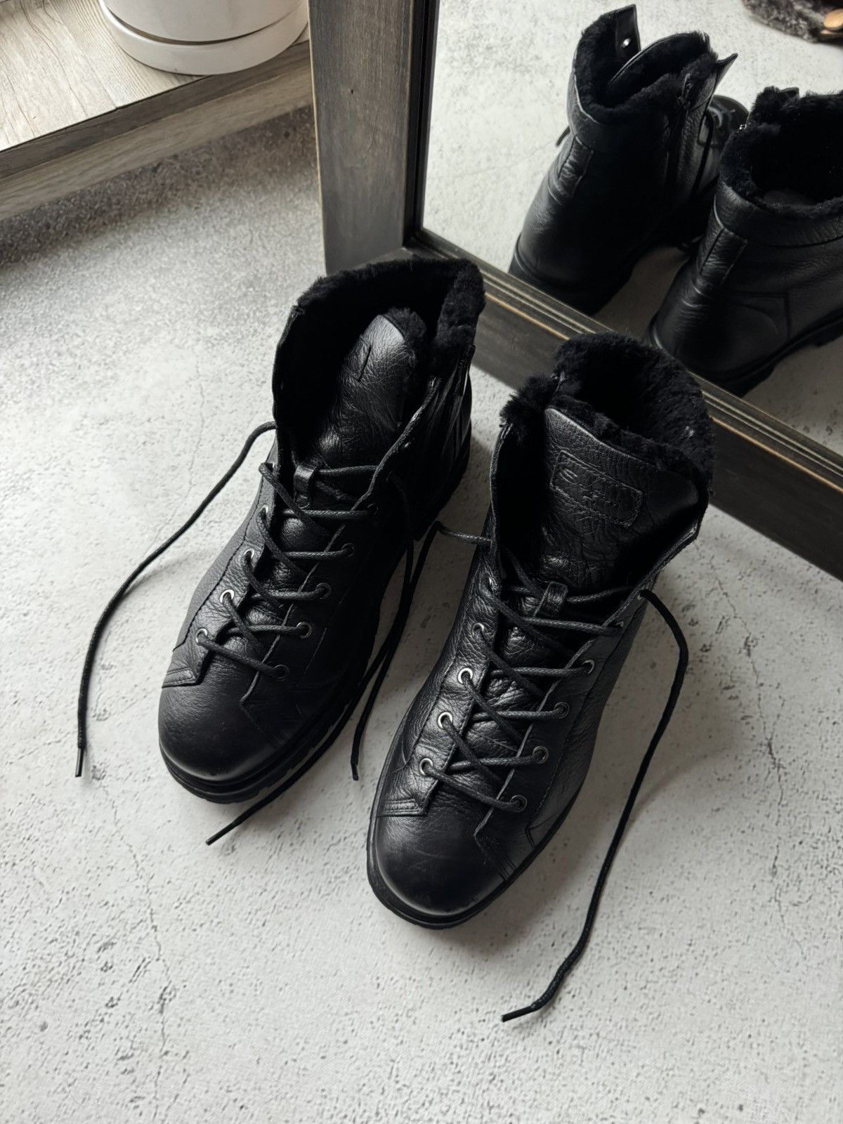 Santoni Santoni St Moritz Luxury Italy Winter Leather Black Boots Size US 11 / EU 44 - 7 Thumbnail