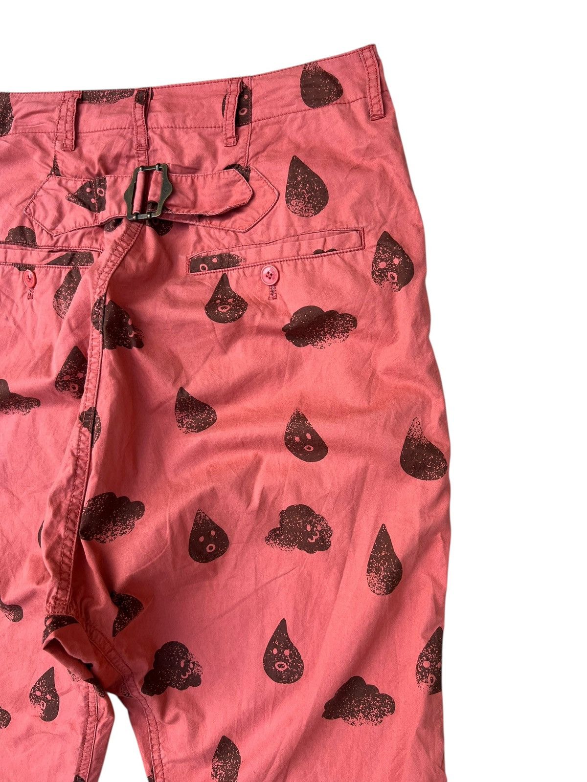 Ne-Net Ne-net Raindrops Clouds Printed Buckle Back Cropped Pant Size US 29 - 17 Thumbnail