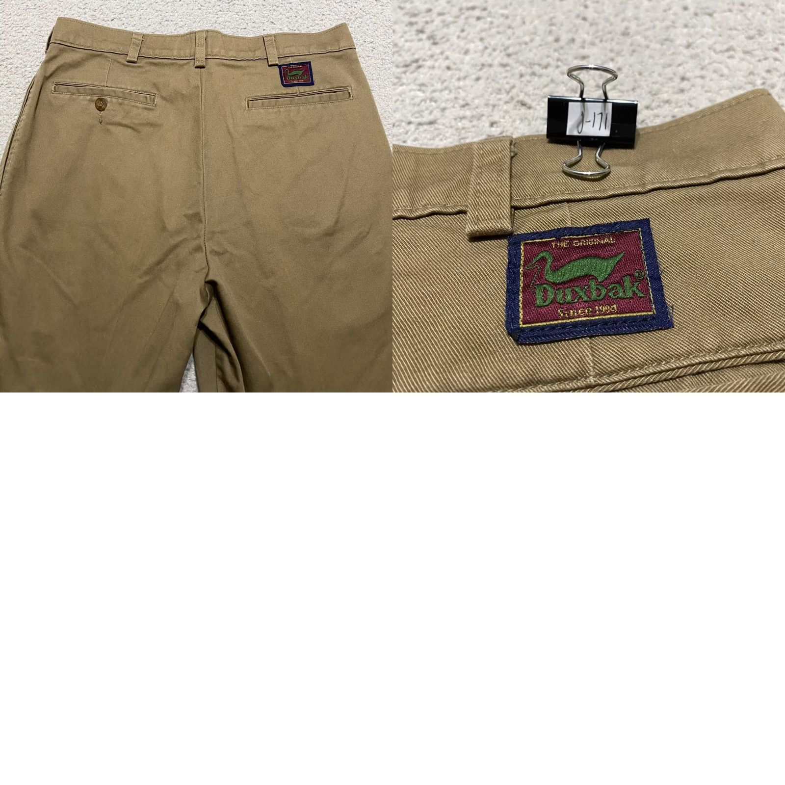 Vintage VINTAGE Duxbak Pants Beige Straight Pleated High Rise Mens Business Casual Brown Cotton Chino 33x32 Size US 37 - 9 Thumbnail