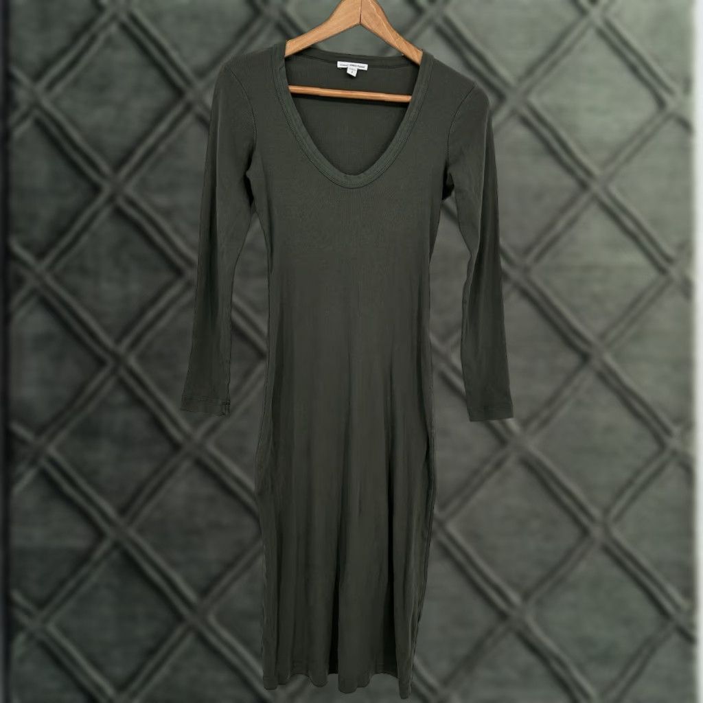 chinese dress ladies Melange Jersey Long Sleeve Dress - Coffee