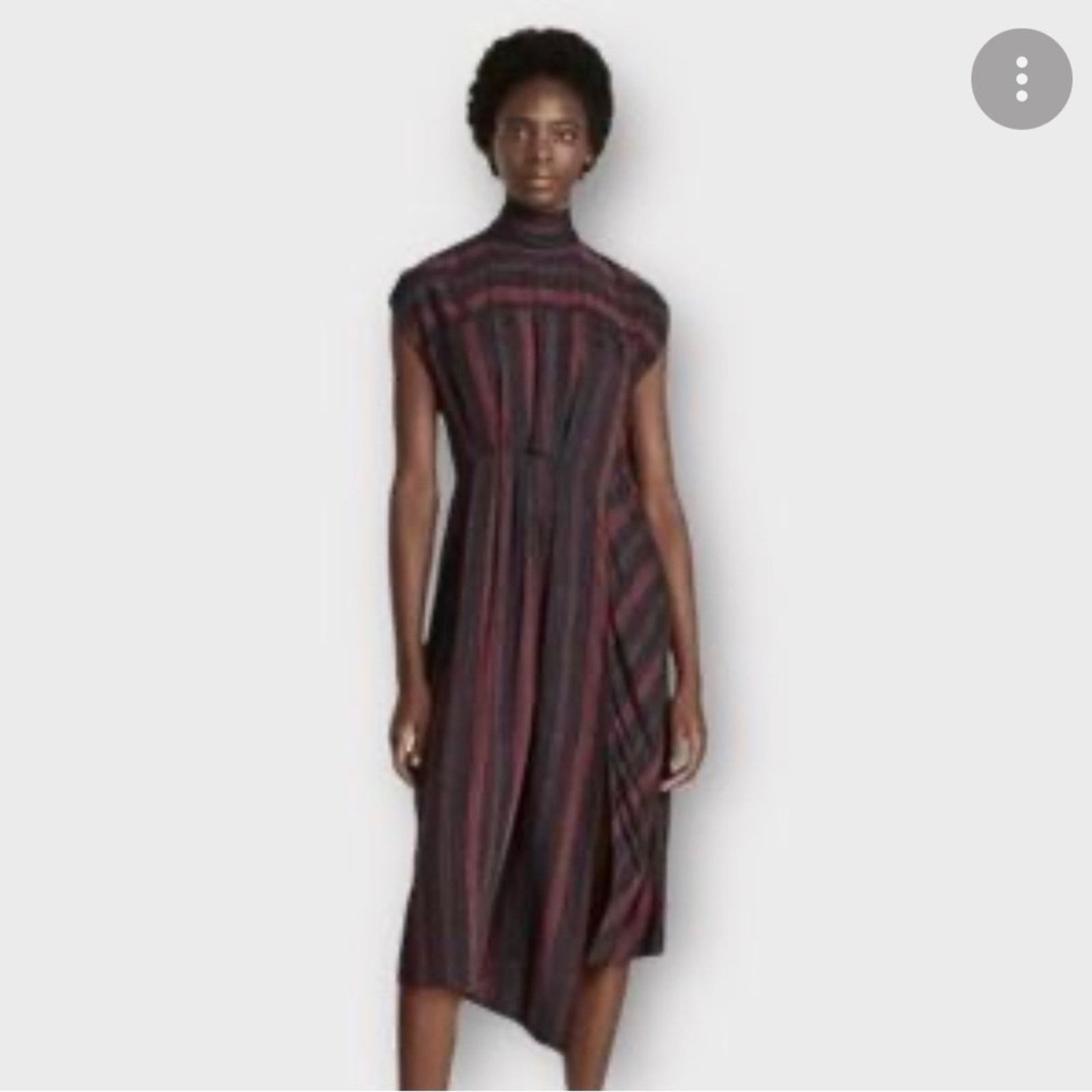 zara asymmetric striped dress ASYMMETRIC STRIPED MIDI DRESS - Multicoloured