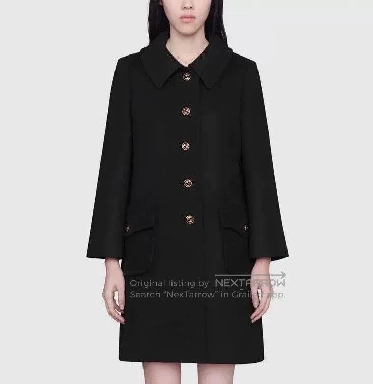 Gucci Gucci Black Gold Button Wool Coat. Size S / US 4 / IT 40 - 1 Thumbnail