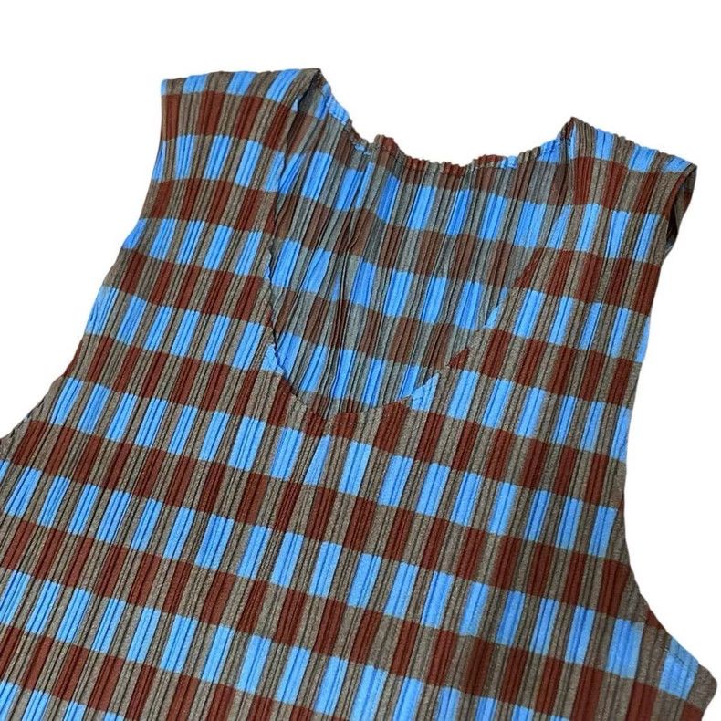 Issey Miyake Issey Miyake size:3 Blue checkered dress Size S / US 4 / IT 40 - 3 Thumbnail