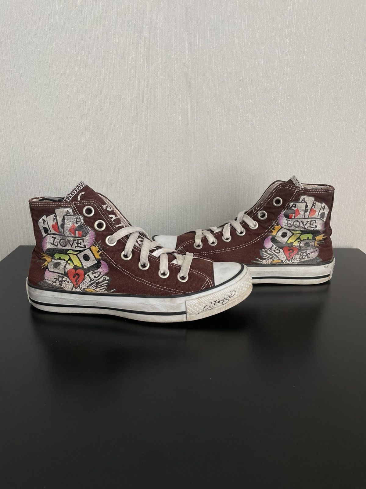 Ed Hardy Vintage Ed Hardy X Converse Hi Top Sneakers Made in USA Y2k Size US 6.5 / IT 36.5 - 9 Thumbnail