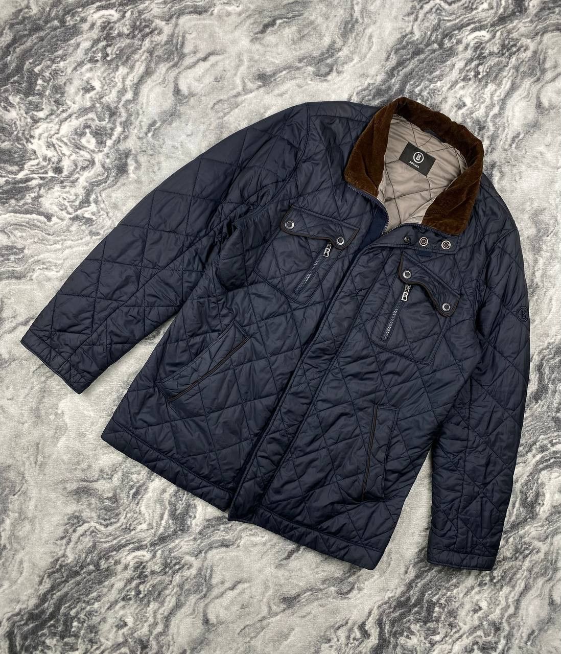 Bogner Bogner Quilted Down Jacket Corduroy Collar Size US L / EU 52-54 / 3 - 1 Thumbnail
