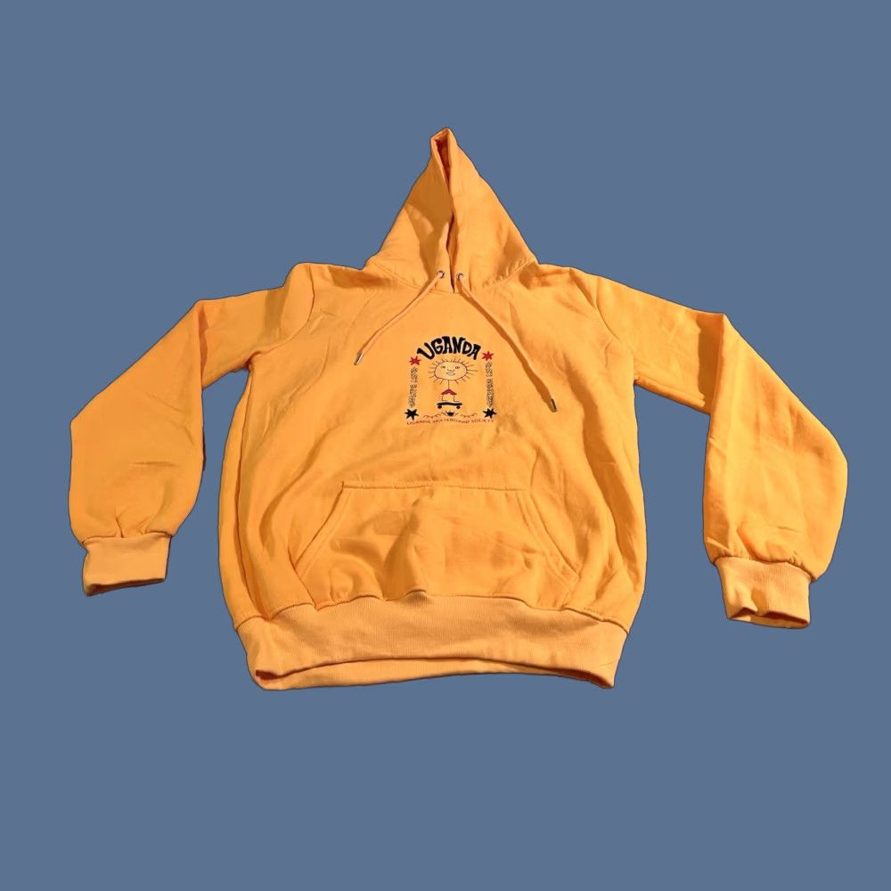 Vintage Uganda Skateboard Society Hoodie Mens XXL Yellow Logo Graphic Print Fleece Pullover Hooded Regular Size US XXL / EU 58 / 5 - 1 Thumbnail