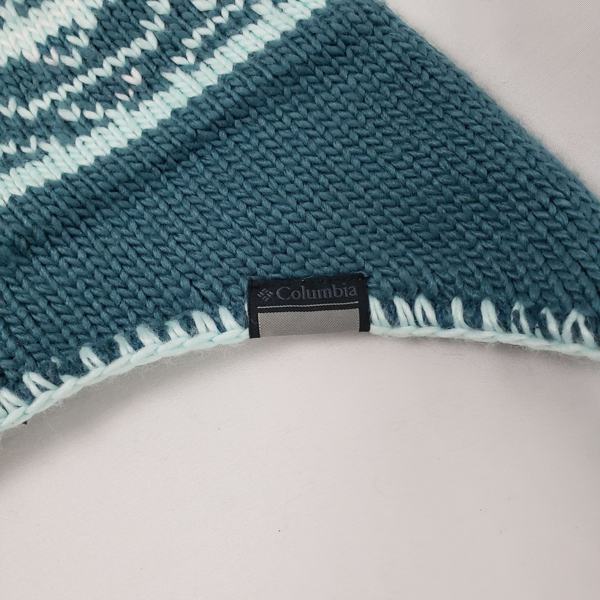 Columbia Columbia Knit Winter Ski Teal/White Hat w/Tassels Unisex Size ONE SIZE - 4 Thumbnail