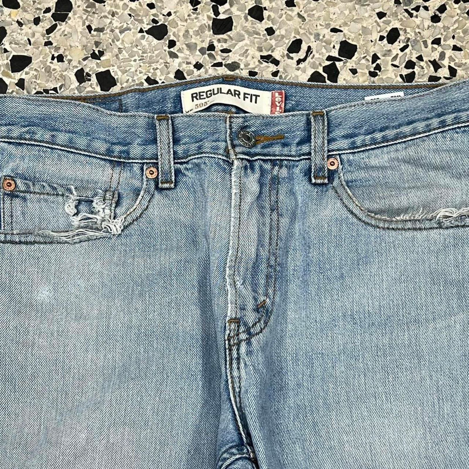 Levi's × Vintage VINTAGE Y2K LEVIS 505 HAND PAINTED HUMMINGBIRD DENIM JEANS: Size US 32 / EU 48 - 4 Thumbnail