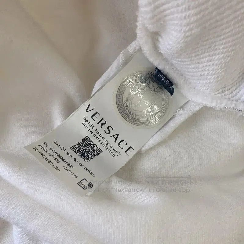Versace Versace White Cotton Women's Hoodie . Size L / US 10 / IT 46 - 5 Thumbnail