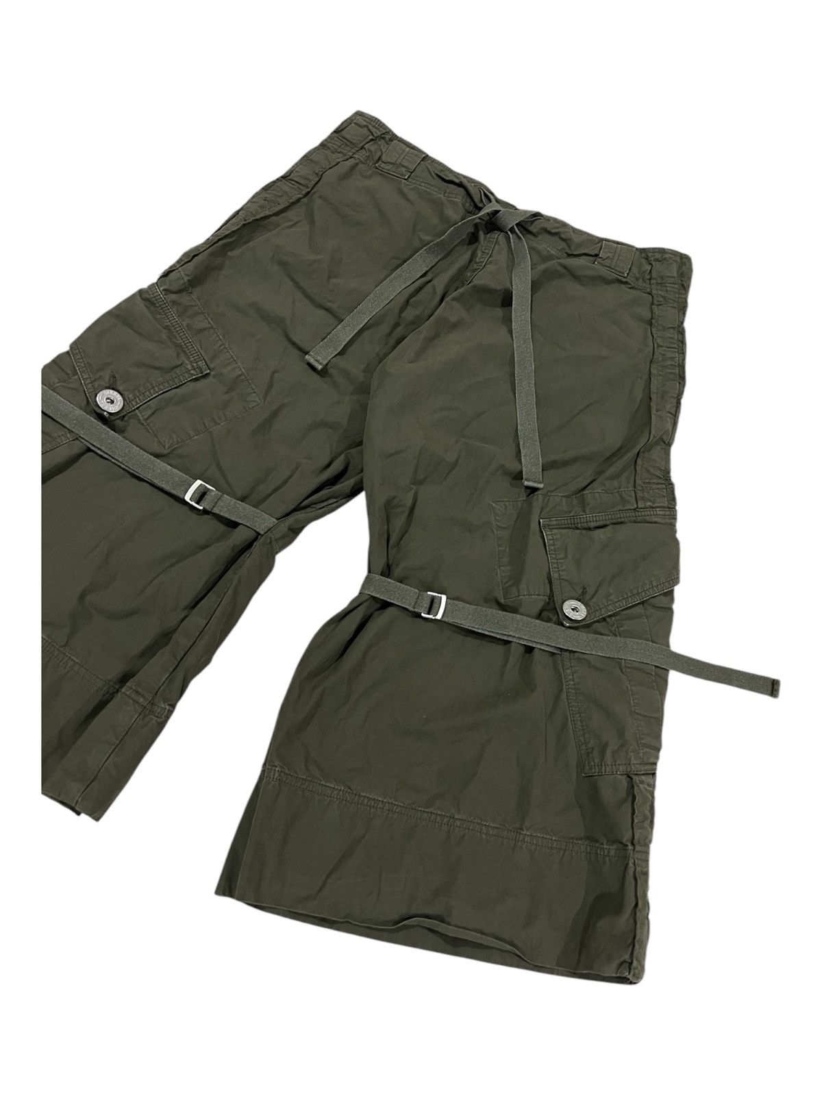 Diesel × Diesel Black Gold Diesel 🇮🇹 Super Baggy Wide Leg Flare Parachute Military Pants Size US 32 / EU 48 - 3 Thumbnail