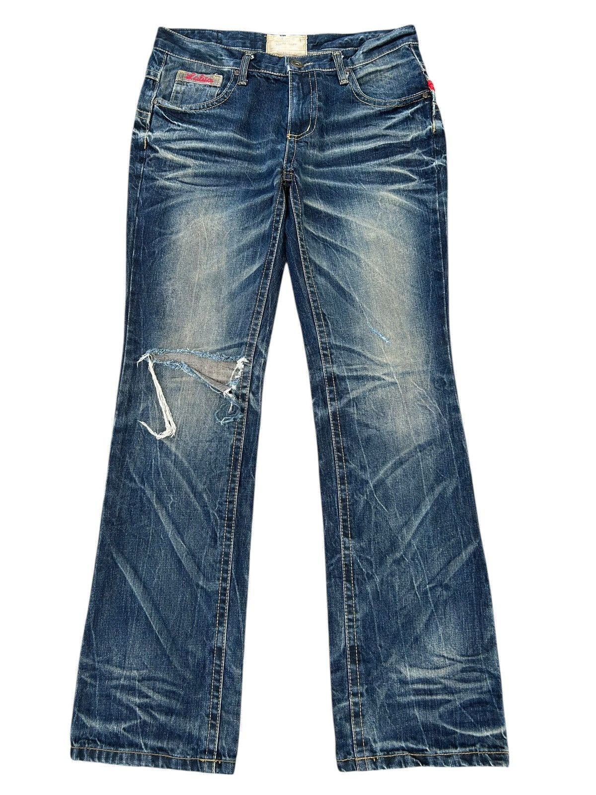 Kapital FLARE YOSHITOMO NARA LOLITA Vintage Distressed Denim Jeans Size US 34 / EU 50 - 3 Thumbnail