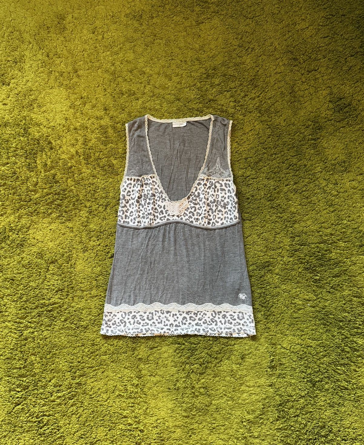 Designer + Vive Maria + avant garde leopard pattern tank top blouse Size L / US 10 / IT 46 - 1 Thumbnail