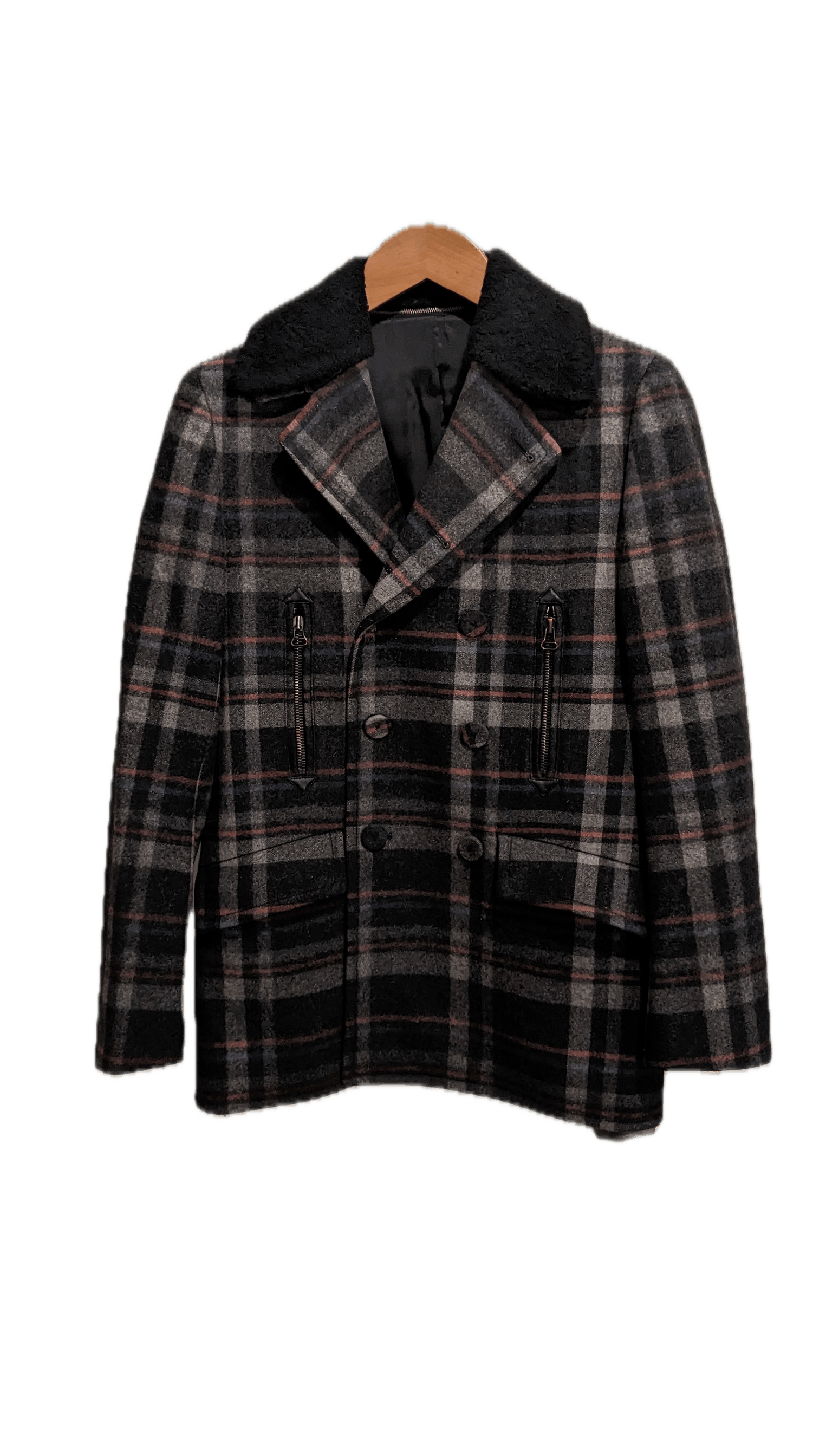 image of 3 1 Phillip Lim Plaid Wool Peacoat, Men's (Size Small)