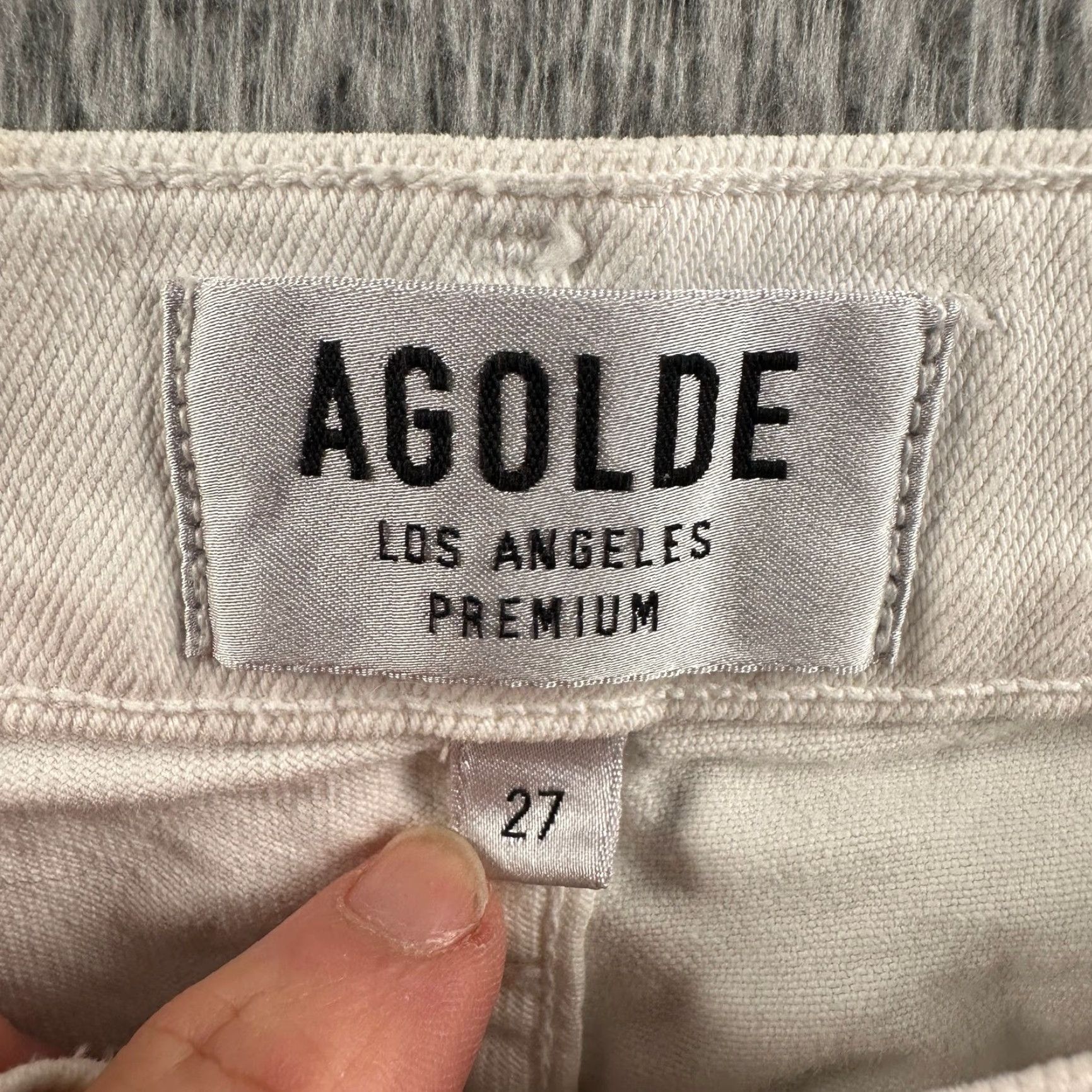 Agolde AGOLDE Jeans Womens 27 Nico High Rise Ankle Button Fly Raw Hem Slim White Size 27" / US 4 / IT 40 - 5 Thumbnail