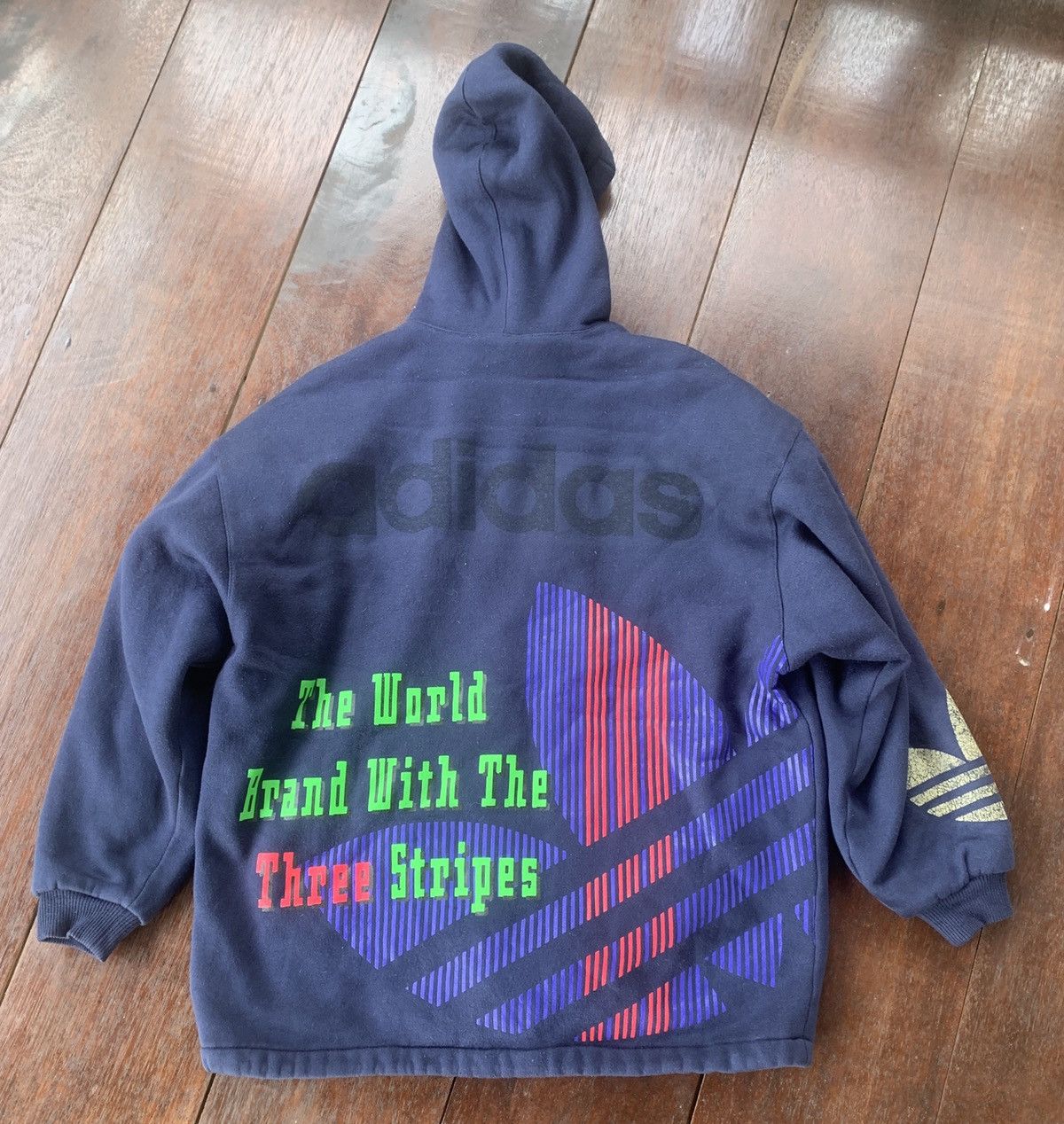 Adidas × Descente × Vintage Vintage Baggy Adidas descente Japan sherpa lined hoodie Size US M / EU 48-50 / 2 - 2 Thumbnail