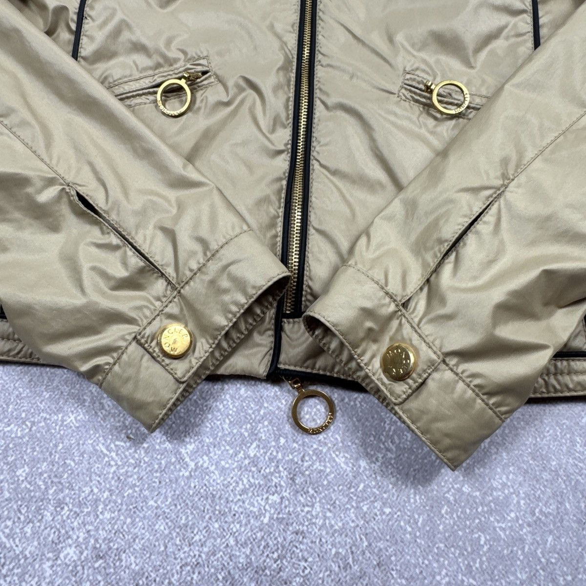 Moncler Women`s Moncler Big Logo Gold Polyester Light Jacket Size 1 Size S / US 4 / IT 40 - 10 Thumbnail