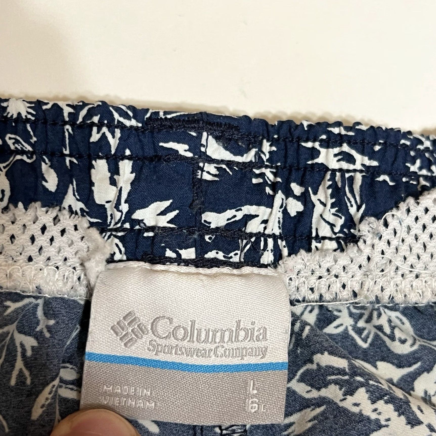 Vintage Columbia Swim Trunks Mens L Blue PFG Trunks Bottom Drawstring Elastic Waist Pockets Vintage No Size US 33 - 6 Thumbnail