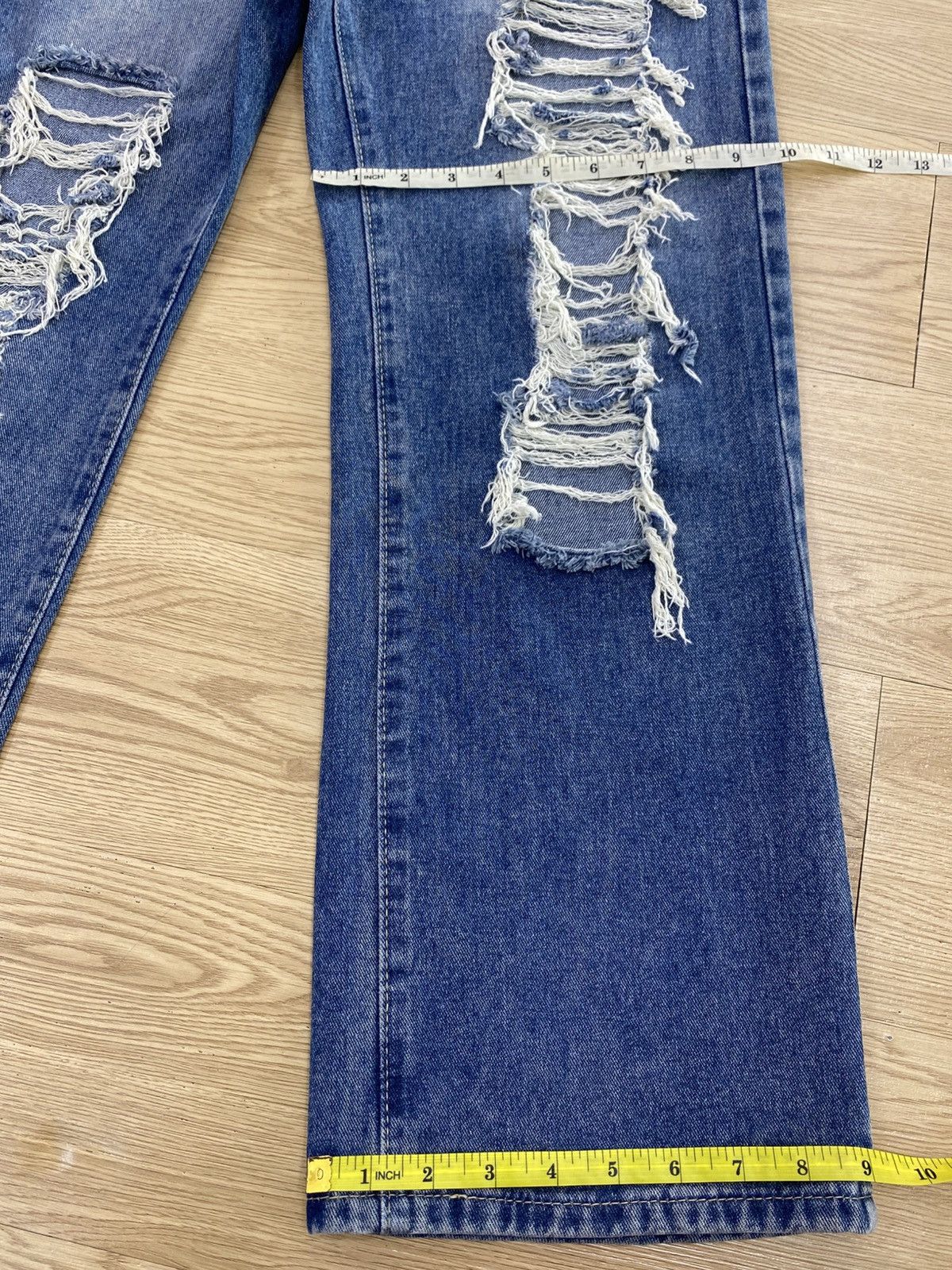 Japanese Brand Japanese Brand Distressed Acid Blue Wash Style Jeans Size US 28 / EU 44 - 12 Thumbnail