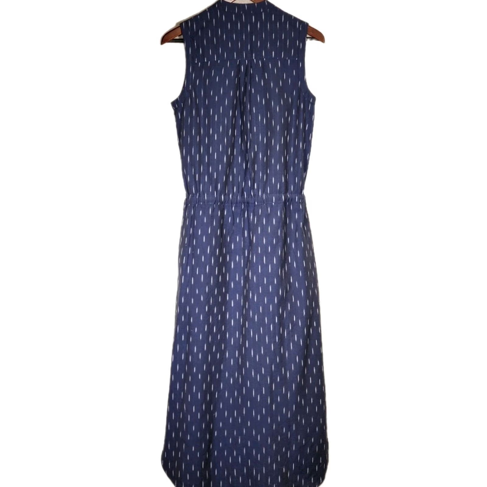 Faherty Faherty Saylor Dress Midi Midnight Ikat Drawstring Pockets Women's XS New Size XS / US 0-2 / IT 36-38 - 6 Thumbnail