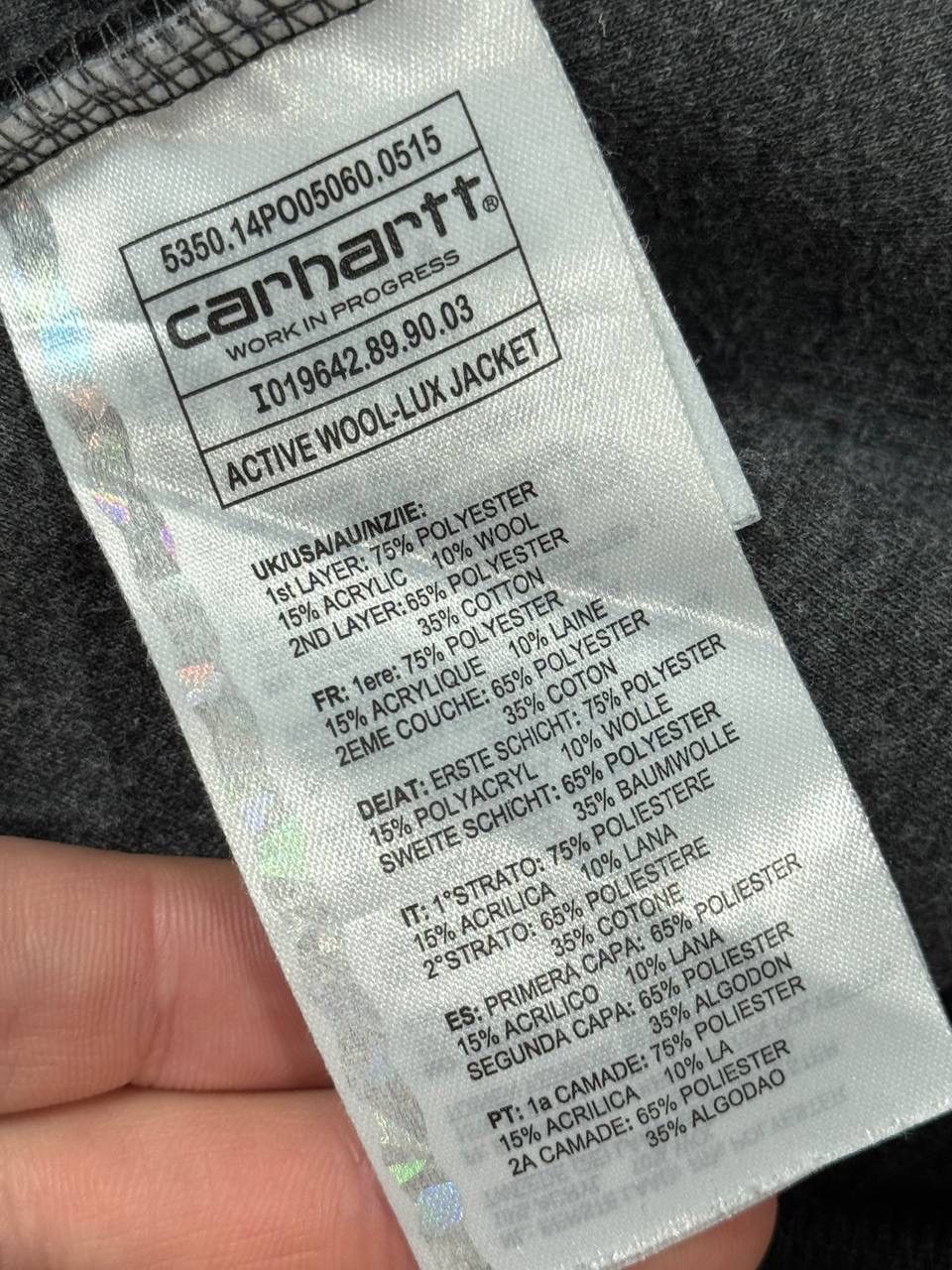 Carhartt Carhartt Work In Progress Active Wool-Lux Jacket Size M Size US M / EU 48-50 / 2 - 4 Thumbnail
