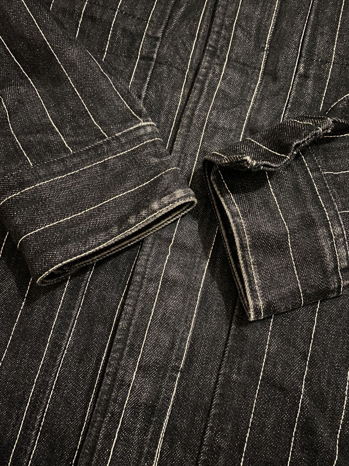 ADAM ET ROPE ADAM ET ROPÉ Black Pinstripe Denim Jacket Vintage Workwear Size US S / EU 44-46 / 1 - 15 Thumbnail