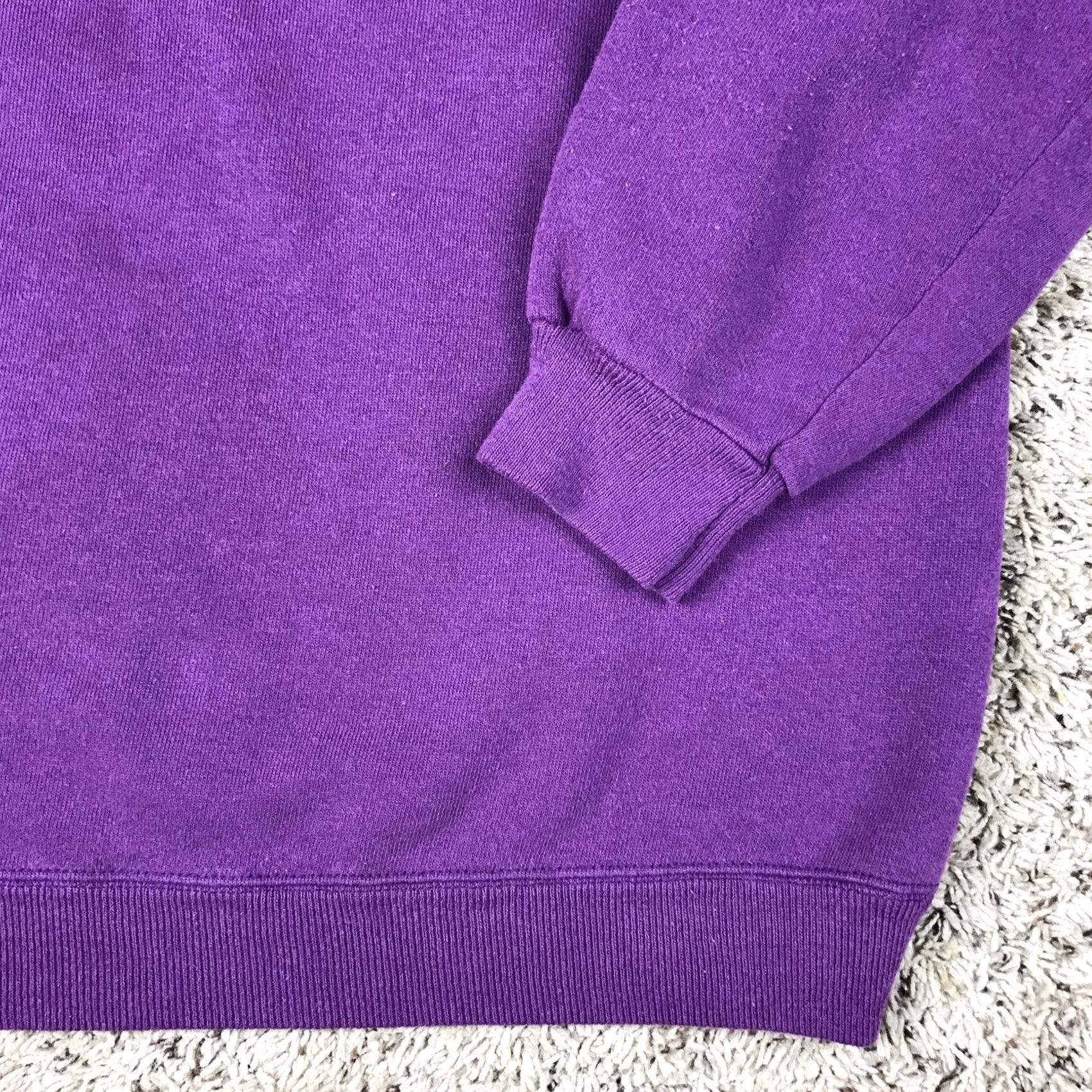 Hanes VINTAGE Hanes Purple Raglan Crewneck Sweatshirt Womens XL 90s Made USA Size XL / US 12-14 / IT 48-50 - 4 Thumbnail