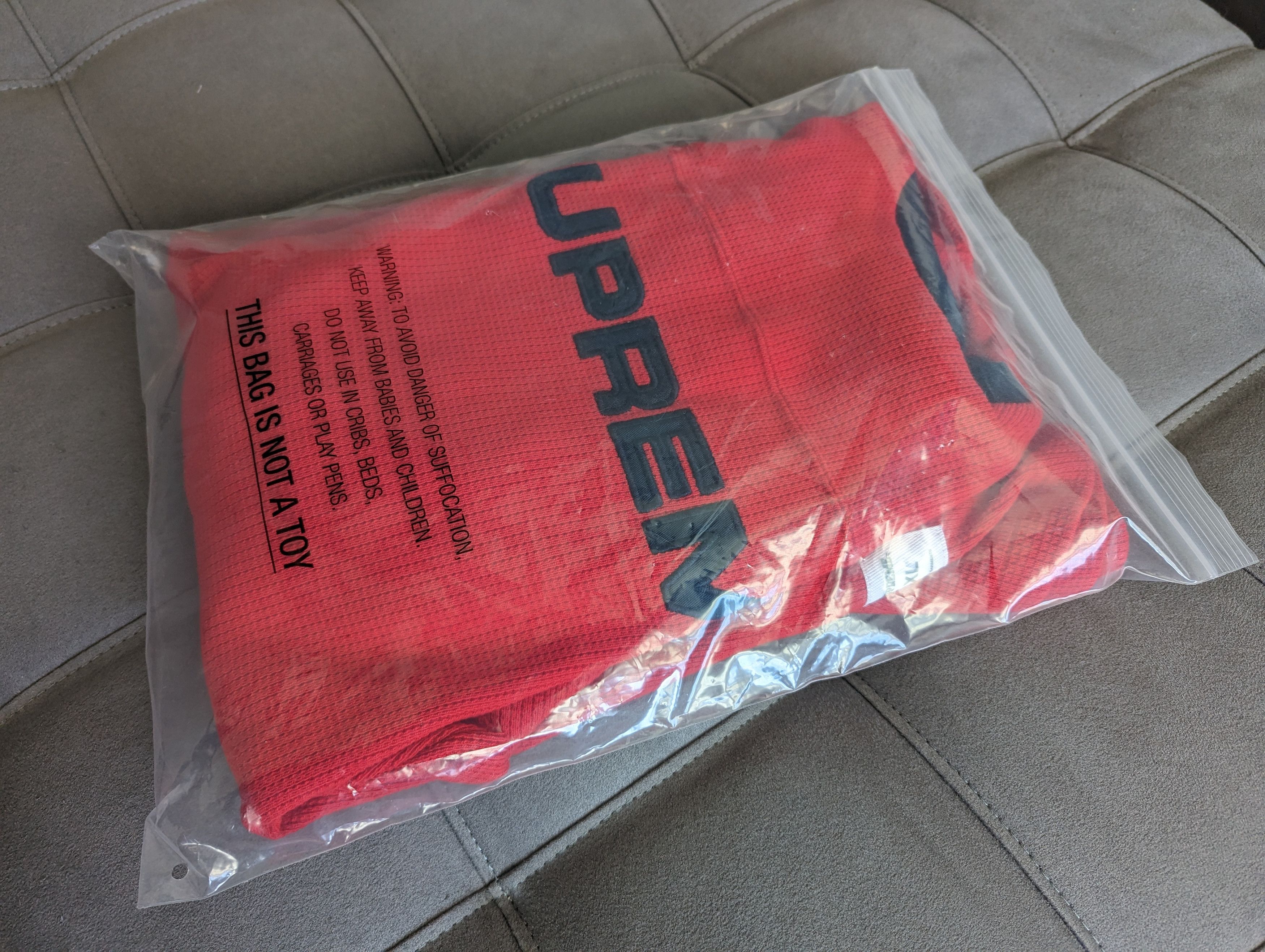 Supreme NEW Supreme Hooded Waffle Ringer Red XL Size US XL / EU 56 / 4 - 6 Thumbnail